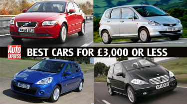 Best cars for £3,000 or less - header image
